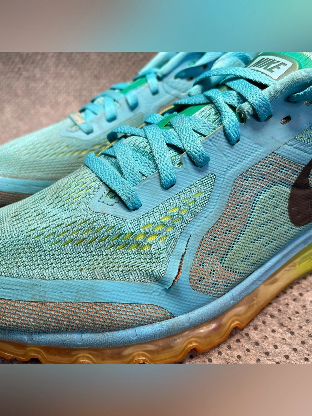 Nike Air Max 2014 Blue Running Shoes Size 12.5 Men’s